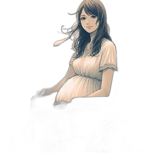 dress, staff, face, hair, watercolor, concept art, photorealistic, anime transparent PNG cut-out