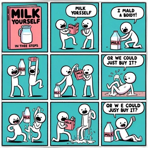 food, robot, bottle, comic book art, comic, strip, titled, milk transparent PNG cut-out