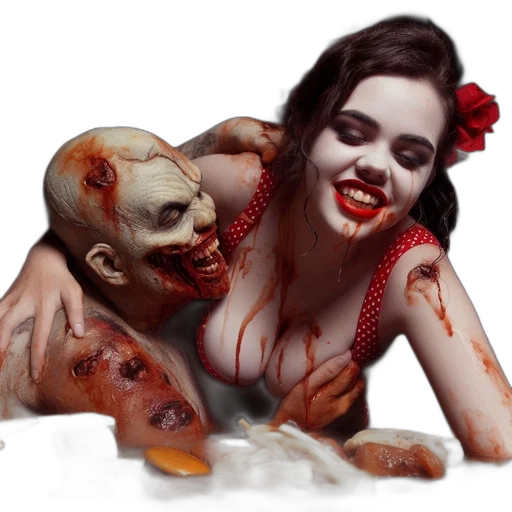 concept art, photorealistic, fantasy art, comic book art, two, individuals, one, resembling transparent PNG cut-out