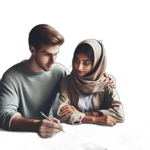 photorealistic, pencil sketch, concept art, watercolor, two, people, man, woman transparent PNG cut-out