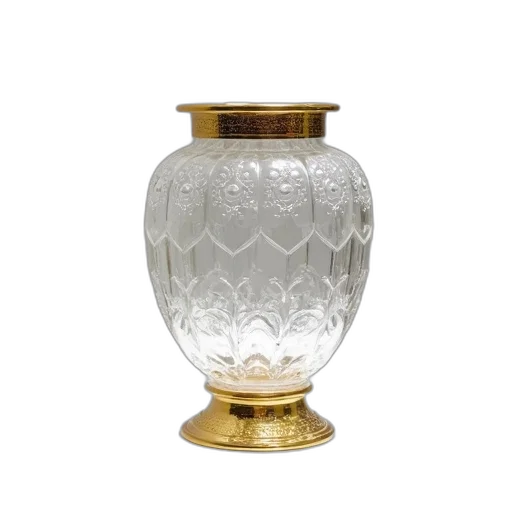 bottle, jewelry, crown, transparent, glass, vase, golden, rim transparent PNG cut-out