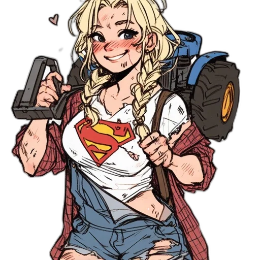 weapon, comic book art, cartoon, anime, concept art, animated, girl, blond transparent PNG cut-out