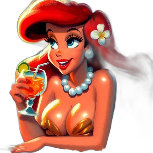 cartoon, concept art, photorealistic, fantasy art, woman, red, hair, blue transparent PNG cut-out