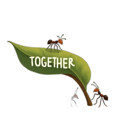 concept art, second, image, shows, same, illustration, ants, leaf transparent PNG cut-out
