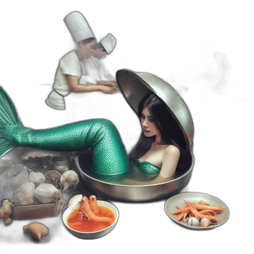 food, shoes, concept art, fantasy art, photorealistic, 3d render, underwater, outer space transparent PNG cut-out