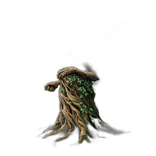 hair, creature, tree, crown, concept art, pixel art, fantasy art, 3d render transparent PNG cut-out