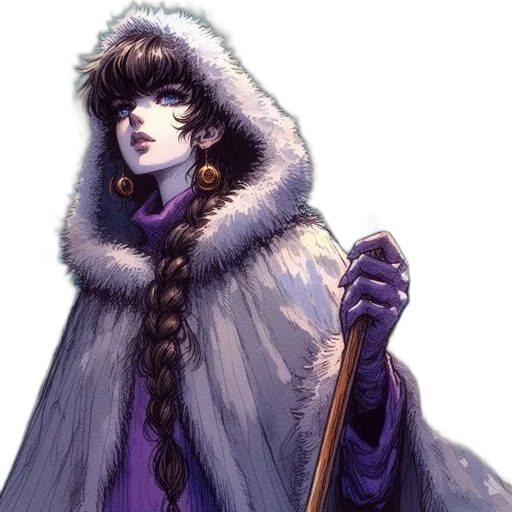 staff, fantasy art, concept art, watercolor, pixel art, snow, blue, dark transparent PNG cut-out