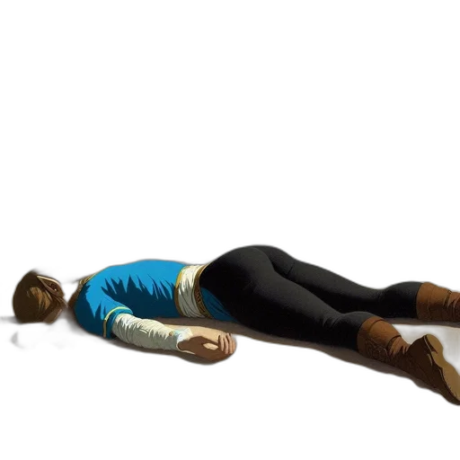 image, shows, woman, lying, face, down, sandy, beach transparent PNG cut-out
