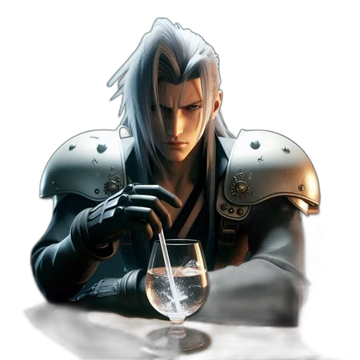 bottle, robot, face, weapon, concept art, fantasy art, pixel art, photorealistic transparent PNG cut-out