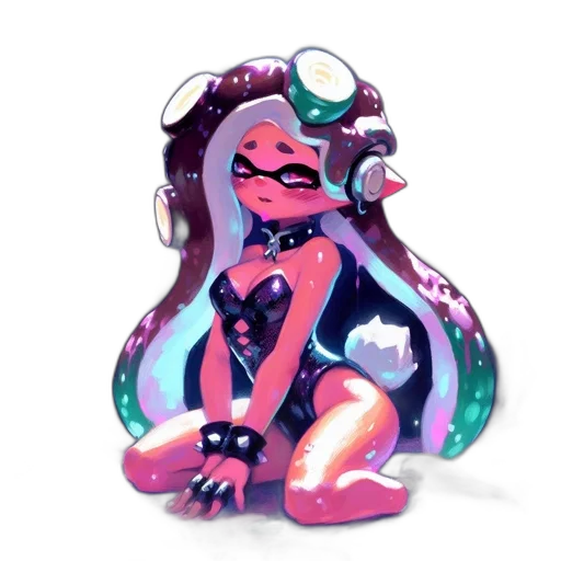 dress, creature, mask, weapon, concept art, vaporwave, watercolor, pixel art transparent PNG cut-out