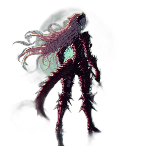 creature, hair, mask, dragon, concept art, fantasy art, pixel art, cyberpunk transparent PNG cut-out