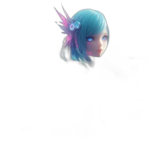 face, staff, robot, creature, fantasy art, concept art, anime, 3d render transparent PNG cut-out