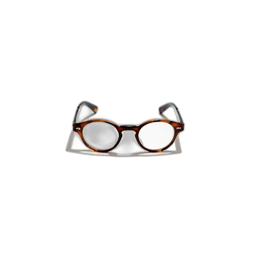 3d render, pair, glasses, brown, frame, black, temples, displayed transparent PNG cut-out