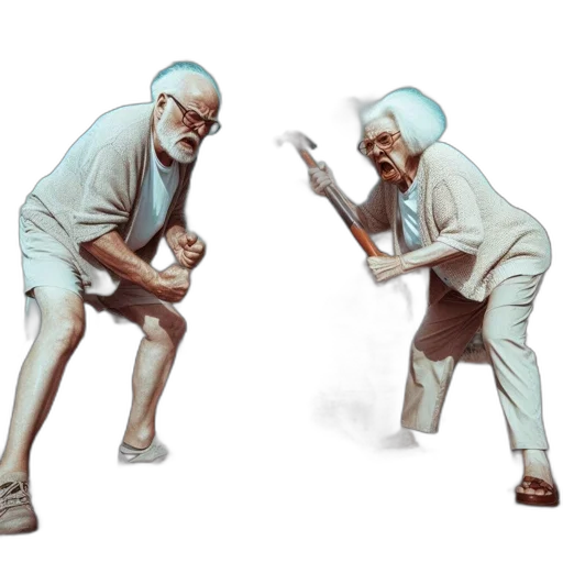 mask, concept art, 3d render, pencil sketch, photorealistic, two, elderly, people transparent PNG cut-out