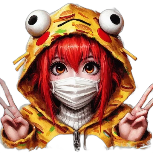 mask, face, jacket, animal, anime, concept art, fantasy art, photorealistic transparent PNG cut-out