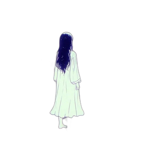 dress, hair, creature, mask, pixel art, concept art, watercolor, vaporwave transparent PNG cut-out