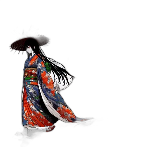 dress, umbrella, staff, dragon, concept art, fantasy art, pixel art, watercolor transparent PNG cut-out