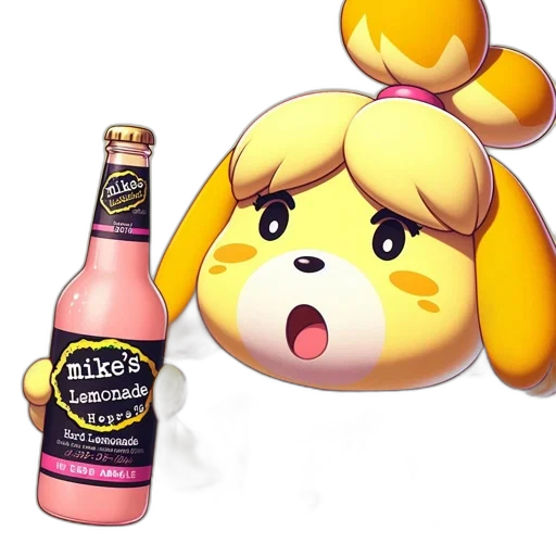 bottle, food, animal, creature, pixel art, concept art, 3d render, vaporwave transparent PNG cut-out