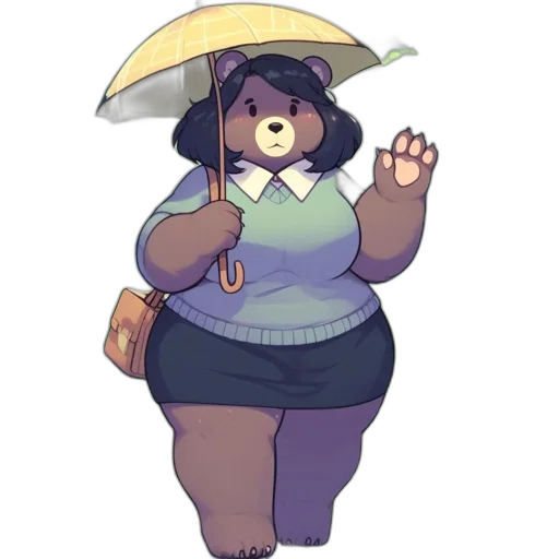 umbrella, staff, dress, hat, concept art, watercolor, pixel art, fantasy art transparent PNG cut-out