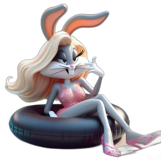 concept art, 3d render, fantasy art, cartoon, anthropomorphic, rabbit, blonde, hair transparent PNG cut-out