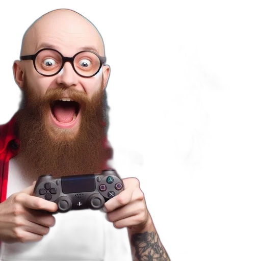 face, staff, 3d render, photorealistic, concept art, man, beard, glasses transparent PNG cut-out