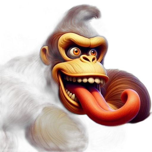 animal, creature, concept art, 3d render, photorealistic, fantasy art, animated, gorilla transparent PNG cut-out
