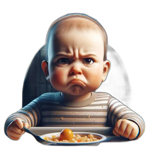 food, face, photorealistic, 3d render, animated, baby, wearing, striped transparent PNG cut-out