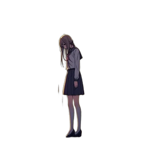 dress, jacket, hair, creature, anime, concept art, 3d render, pixel art transparent PNG cut-out