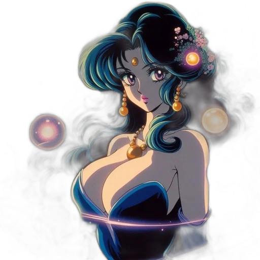 jewelry, dress, concept art, fantasy art, anime, pixel art, outer space, neon lights transparent PNG cut-out