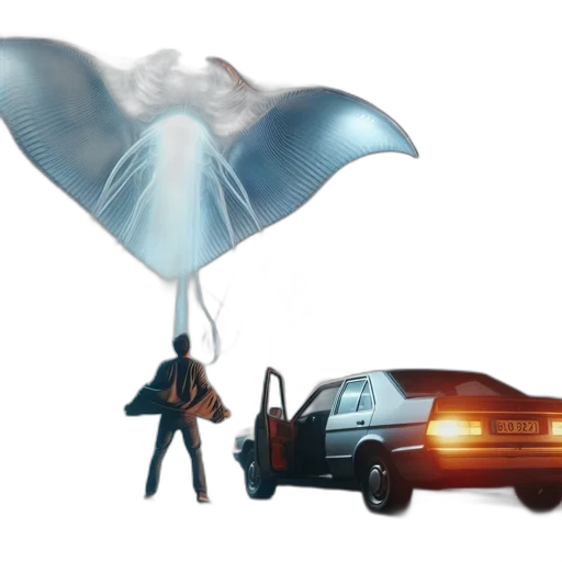 umbrella, car, concept art, 3d render, photorealistic, rain, underwater, fog transparent PNG cut-out