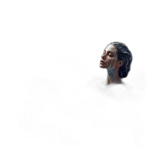 face, mask, hair, staff, photorealistic, concept art, 3d render, pixel art transparent PNG cut-out