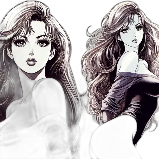 concept art, fantasy art, comic book art, anime, monochrome, dark, pastel, red transparent PNG cut-out