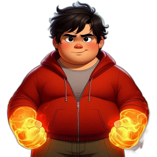 jacket, staff, weapon, concept art, 3d render, comic book art, cartoon, fire transparent PNG cut-out