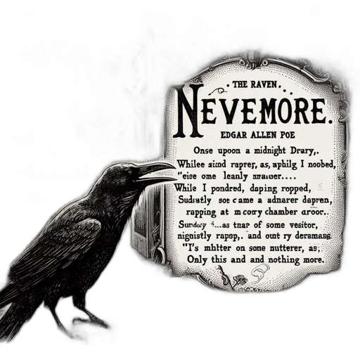 creature, concept art, inspired, edgar, allan, poe, raven, illustration transparent PNG cut-out
