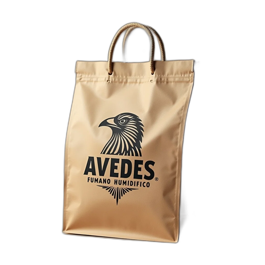 3d render, brown, paper, bag, logo, reads, avedes, humano transparent PNG cut-out