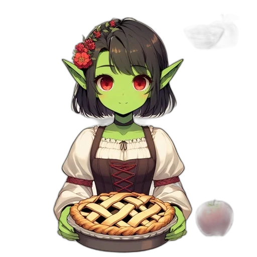 food, staff, pixel art, fantasy art, concept art, anime, green, animated transparent PNG cut-out
