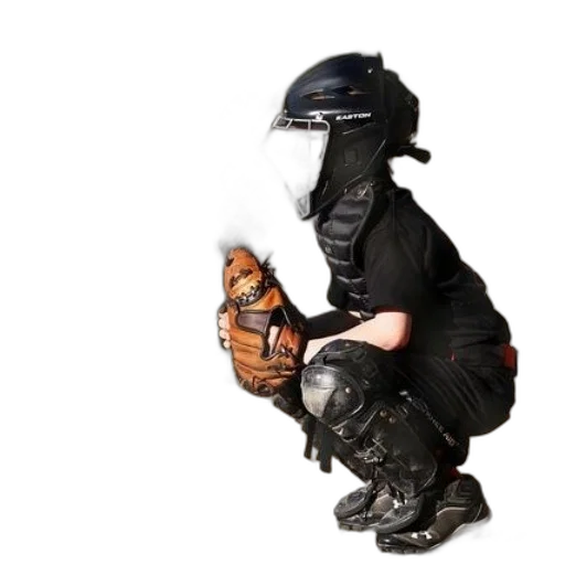 jacket, mask, weapon, animal, concept art, cyberpunk, baseball, catcher transparent PNG cut-out