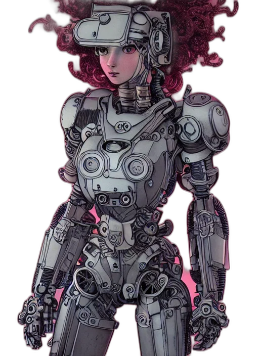 robot, weapon, cyberpunk, concept art, 3d render, comic book art, red, monochrome transparent PNG cut-out