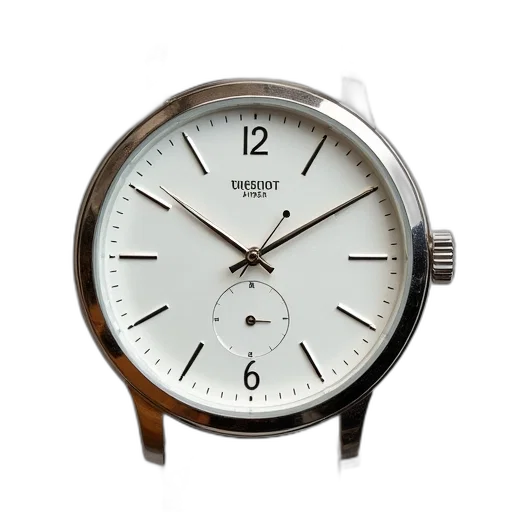 tiscot, watch, white, leather, strap transparent PNG cut-out