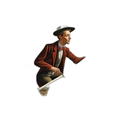 hat, jacket, staff, shoes, pixel art, concept art, comic book art, 3d render transparent PNG cut-out