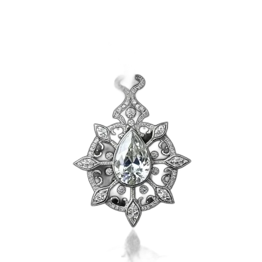 jewelry, crown, staff, silver, necklace, detailed, pendant, featuring transparent PNG cut-out
