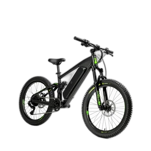 3d render, sleek, modern, electric, mountain, bike, black, frame transparent PNG cut-out