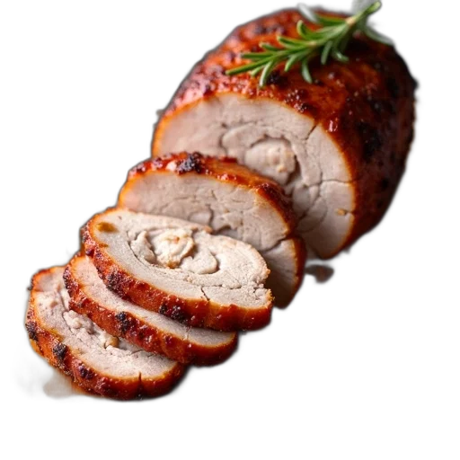 food, animal, 3d render, photorealistic, roasted, pork, dish, crispy transparent PNG cut-out