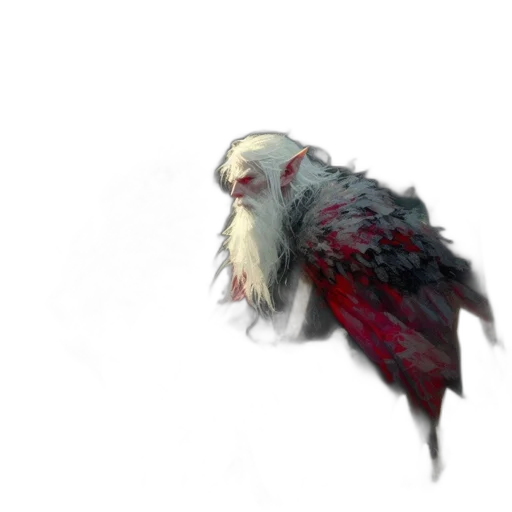 creature, animal, dragon, hair, concept art, fantasy art, watercolor, 3d render transparent PNG cut-out