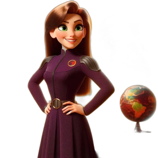 staff, dress, 3d render, concept art, cartoon, fantasy art, outer space, earth tones transparent PNG cut-out