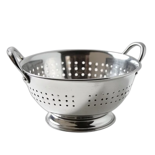 crown, food, jewelry, mask, 3d render, silver, metal, colander transparent PNG cut-out
