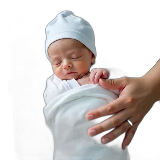 photorealistic, 3d render, newborn, baby, lying, hospital, crib, swaddled transparent PNG cut-out