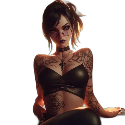 dress, jewelry, fantasy art, concept art, cyberpunk, comic book art, neon lights, fire transparent PNG cut-out