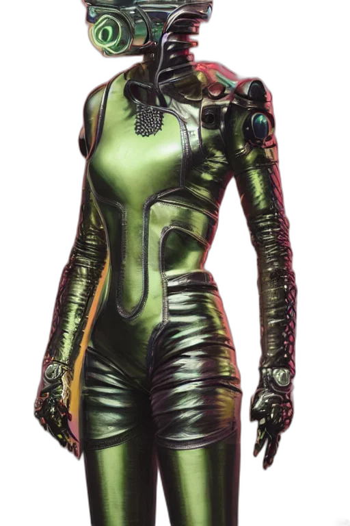 jacket, dress, robot, comic book art transparent PNG cut-out