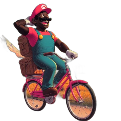 animal, creature, concept art, 3d render, vaporwave, pixel art, mario, muscular transparent PNG cut-out